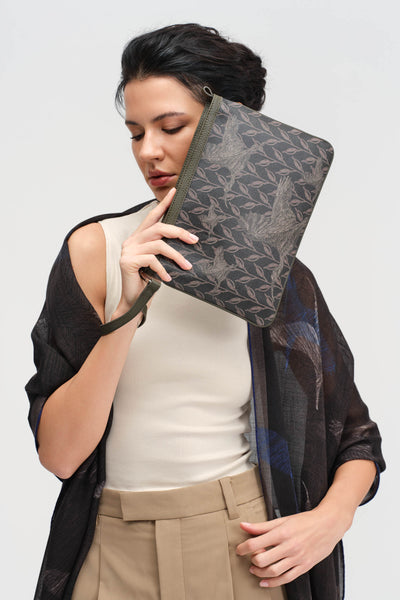 LEAF MONOGRAM MINI CLUTCH - PİNK