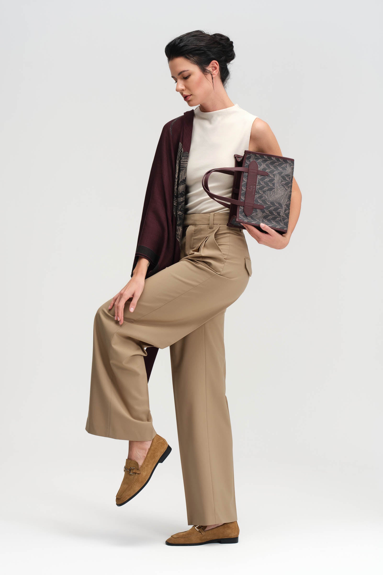 LEAF MONOGRAM - MINI BAG - GREEN BROWN