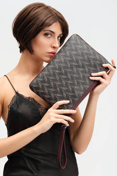 LEAF MONOGRAM MINI CLUTCH - PİNK