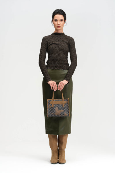 LEAF MONOGRAM - MINI BAG - GREEN BROWN