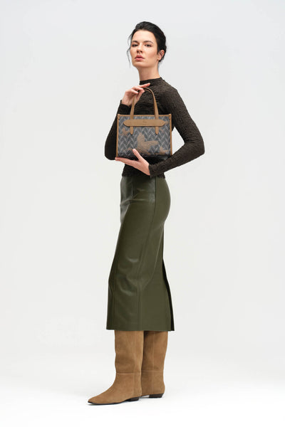 LEAF MONOGRAM - MINI BAG - GREEN BROWN