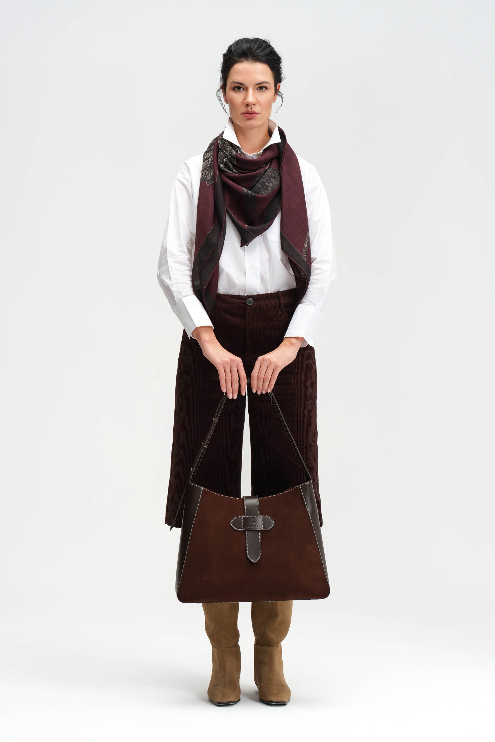 SONIA HOBO - KAHVERENGİ SÜET DERİ