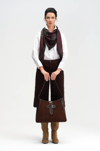 SONIA HOBO - KAHVERENGİ SÜET DERİ