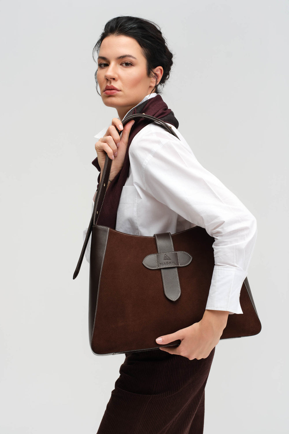 SONIA HOBO - KAHVERENGİ SÜET DERİ