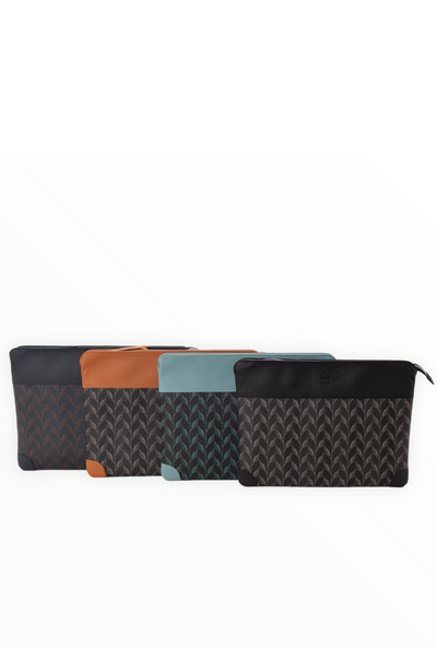 LEAF MONOGRAM IPAD CASE  - KHAKI GRAY