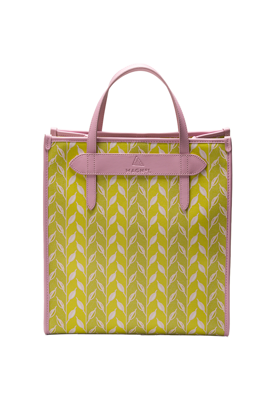  LEAF MONOGRAM - TOTE BAG MEDIUM - LEMON GREEN