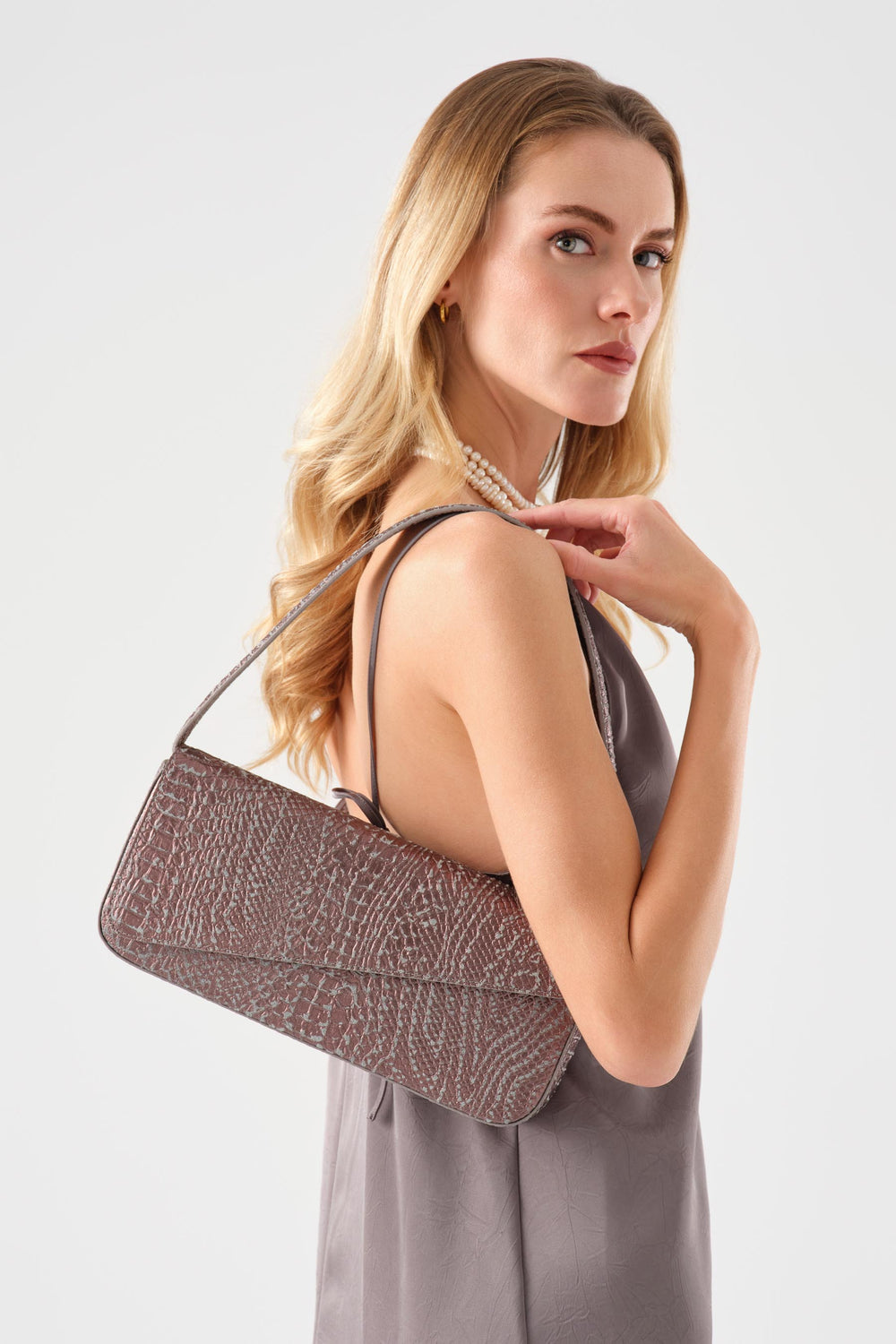  LORE SHOULDER BAG - GRAY PINK