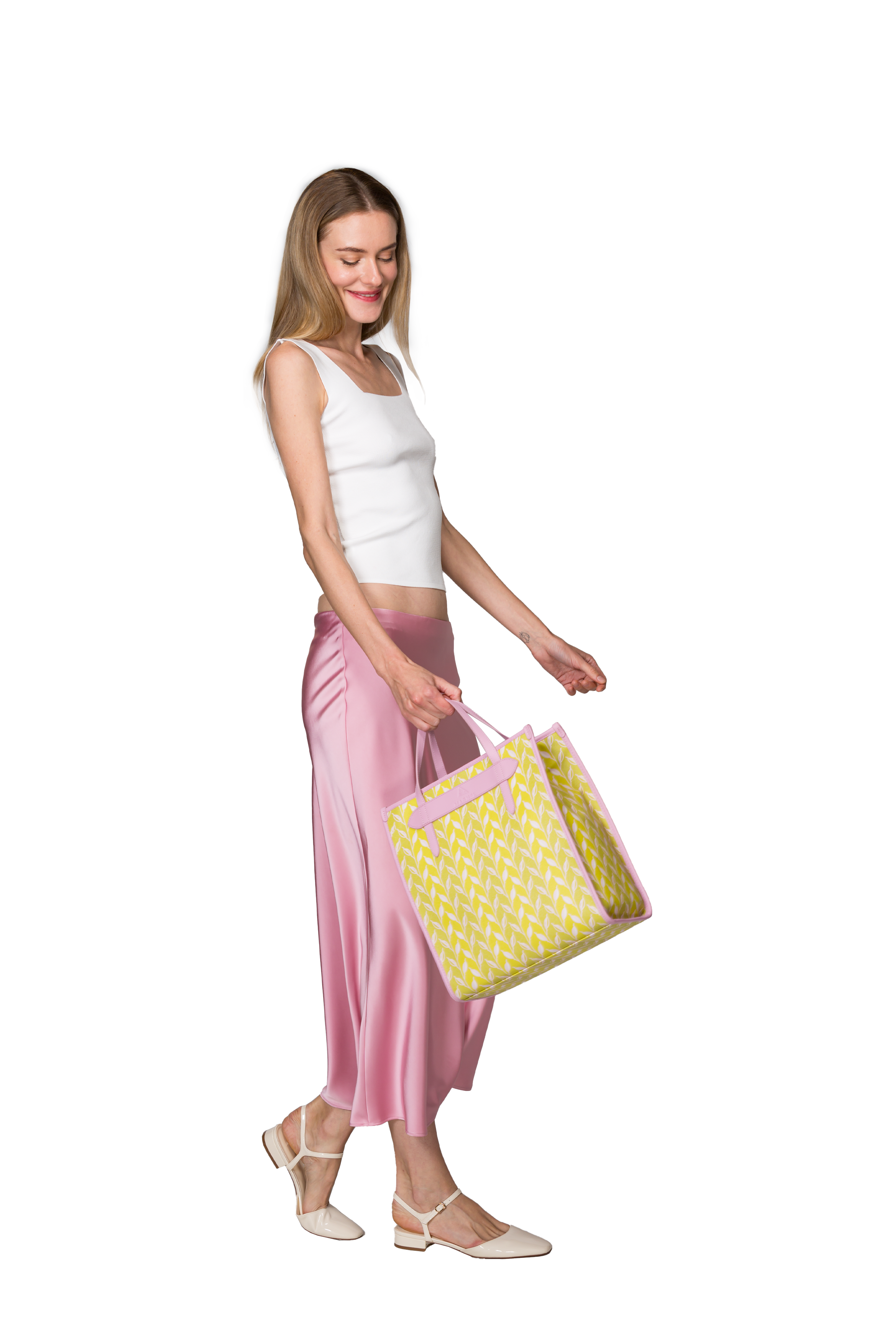 LEAF MONOGRAM - TOTE BAG MEDIUM - LİMON YEŞİLİ