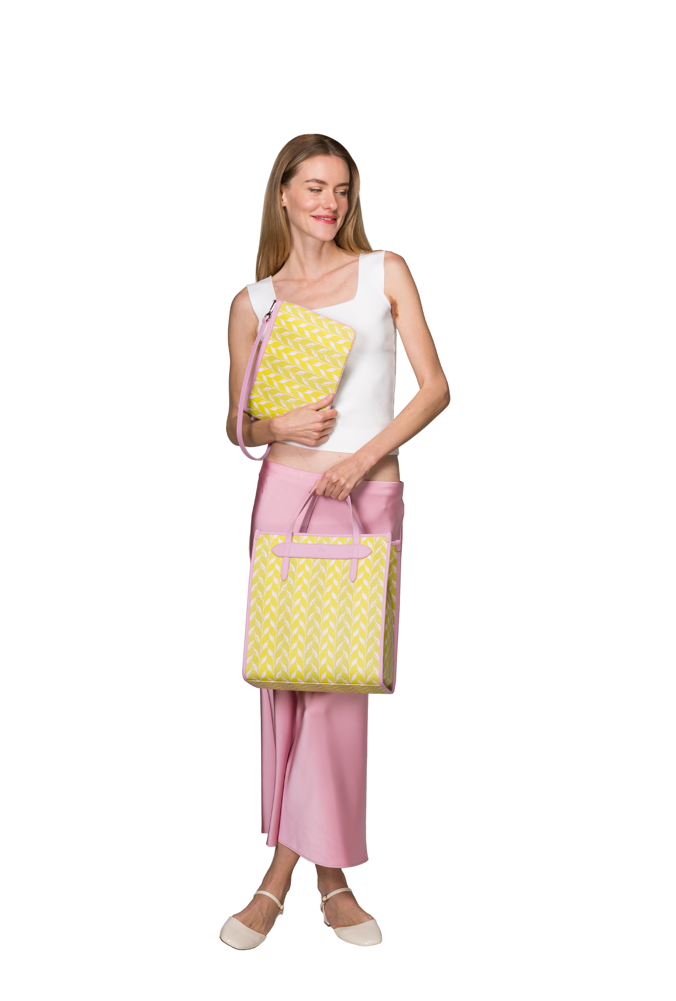 LEAF MONOGRAM - TOTE BAG MEDIUM - LİMON YEŞİLİ