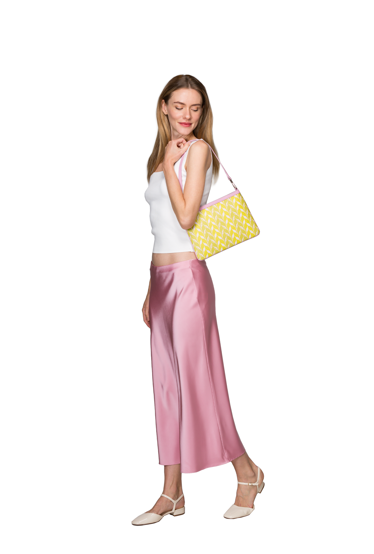 LEAF MONOGRAM MINI CLUTCH - LİMON YEŞİLİ