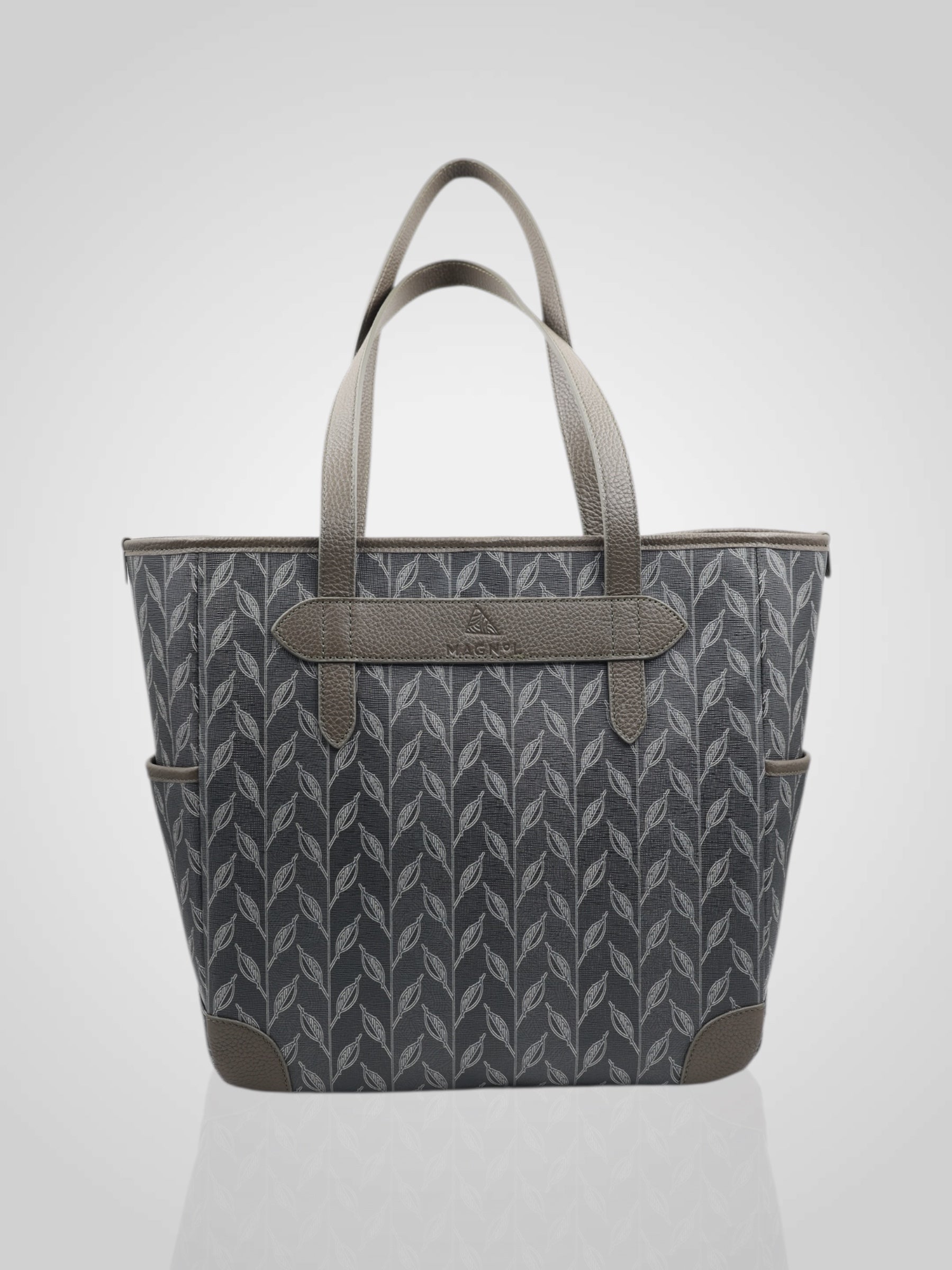 LEAF MONOGRAM - POCKET TOTE BAG GREEN