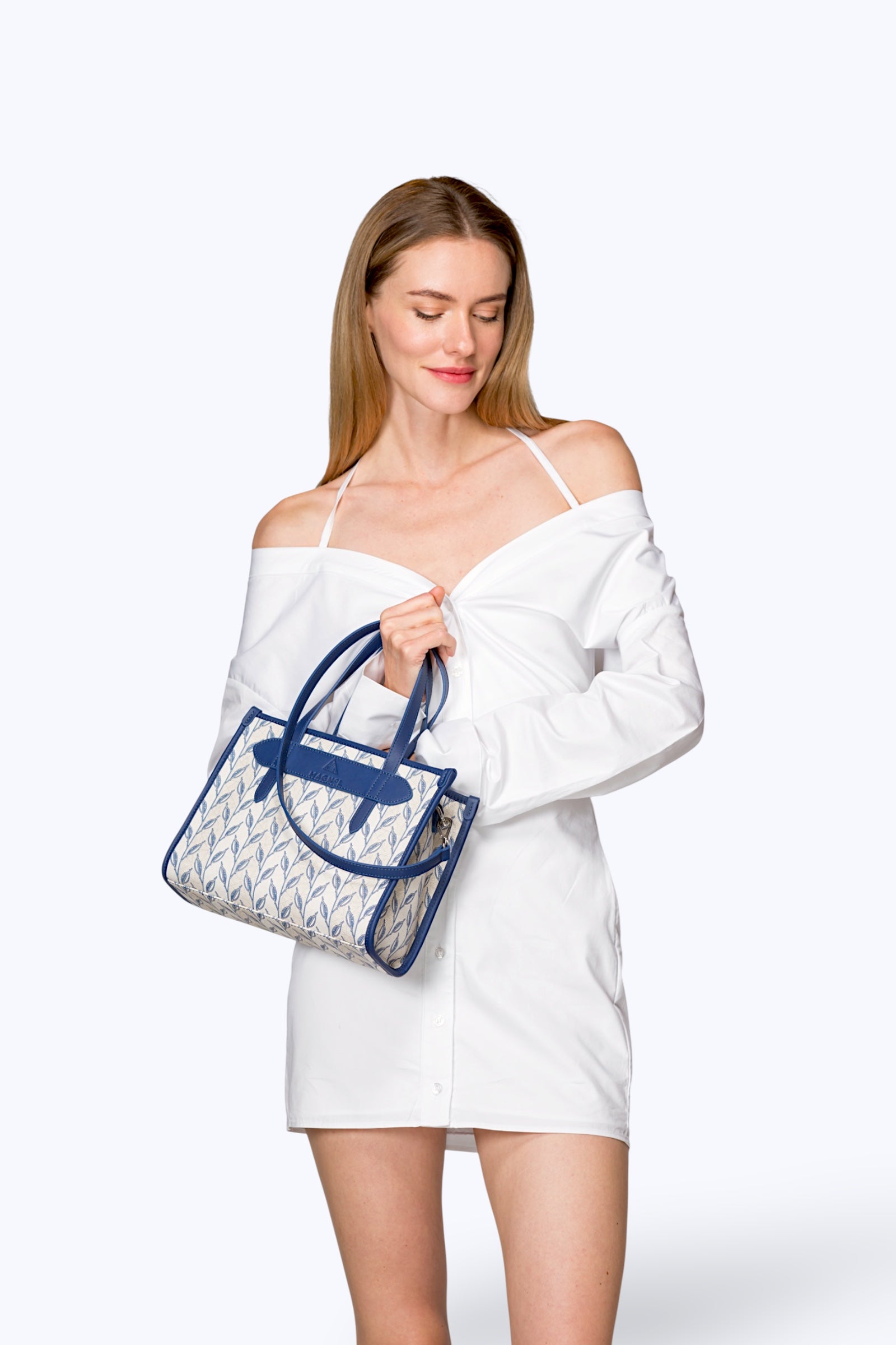 LEAF MONOGRAM - MINI BAG - MAVİ BEYAZ