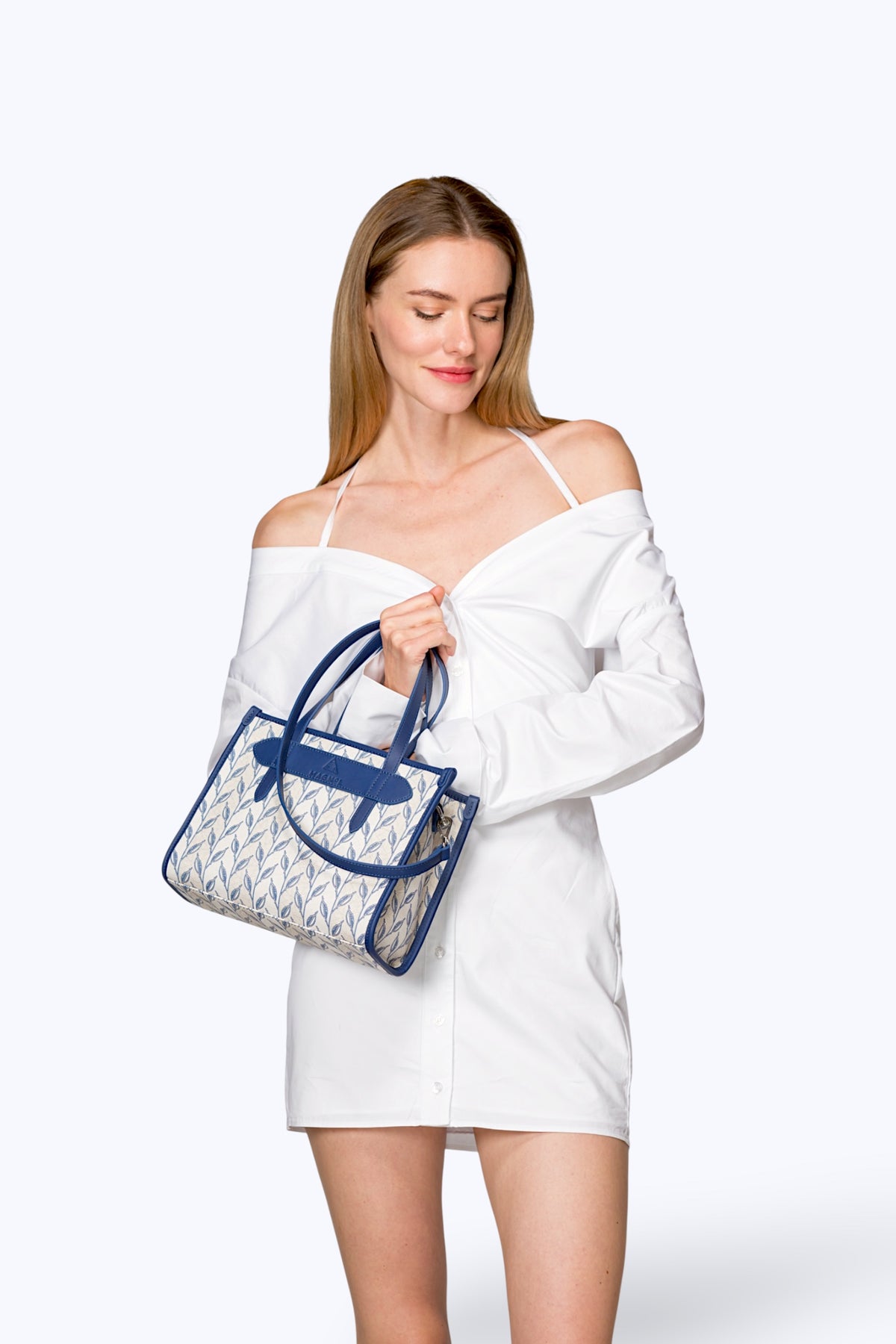 LEAF MONOGRAM - MINI BAG - MAVİ BEYAZ
