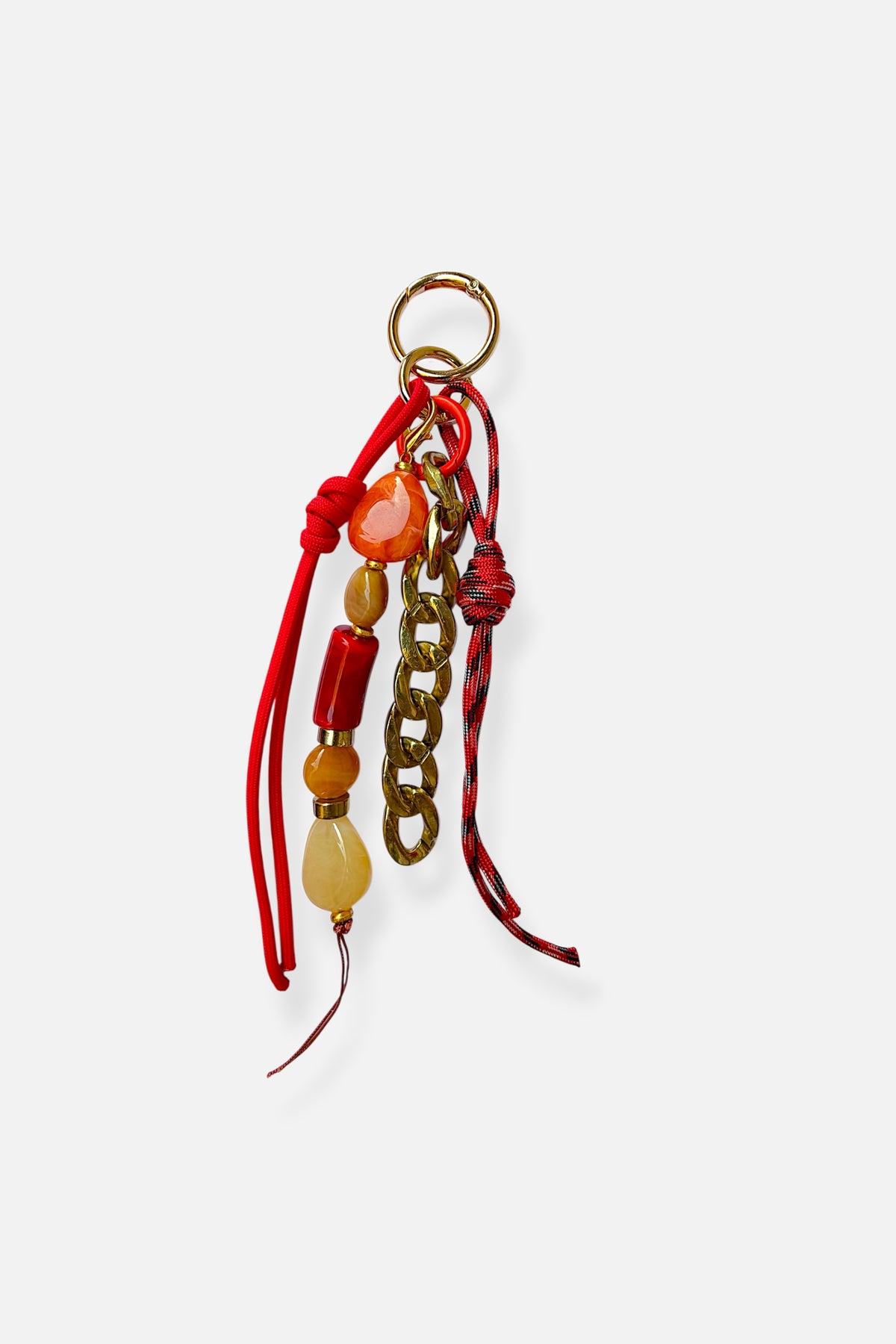  LEATHER TASSEL - BAG CHARM - RED