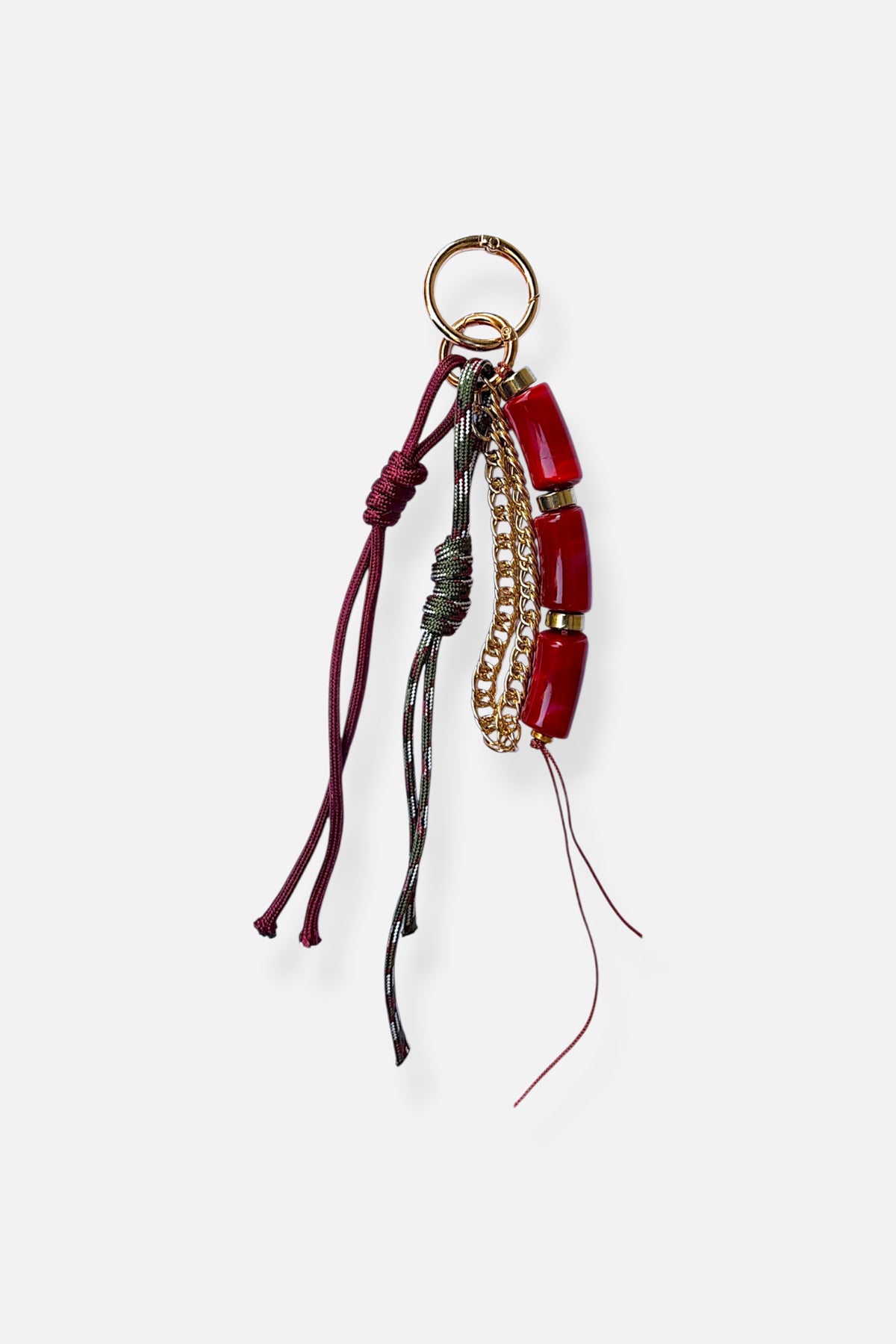  LEATHER TASSEL - BAG CHARM - RED
