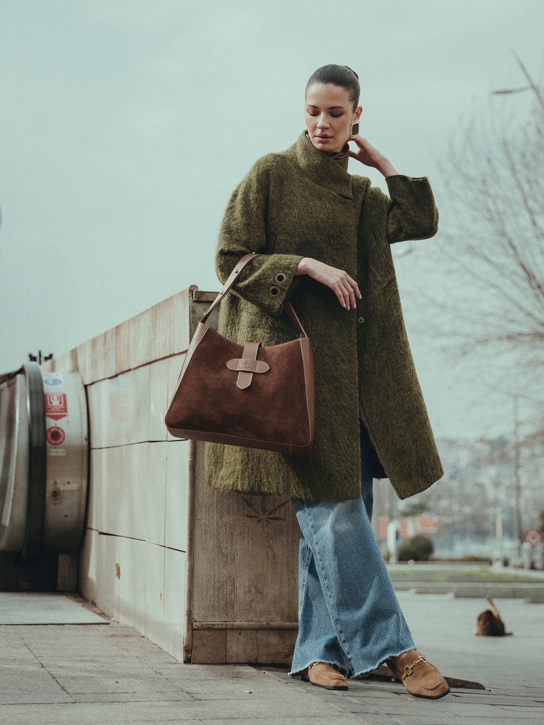 SONIA HOBO - TABA SÜET DERİ