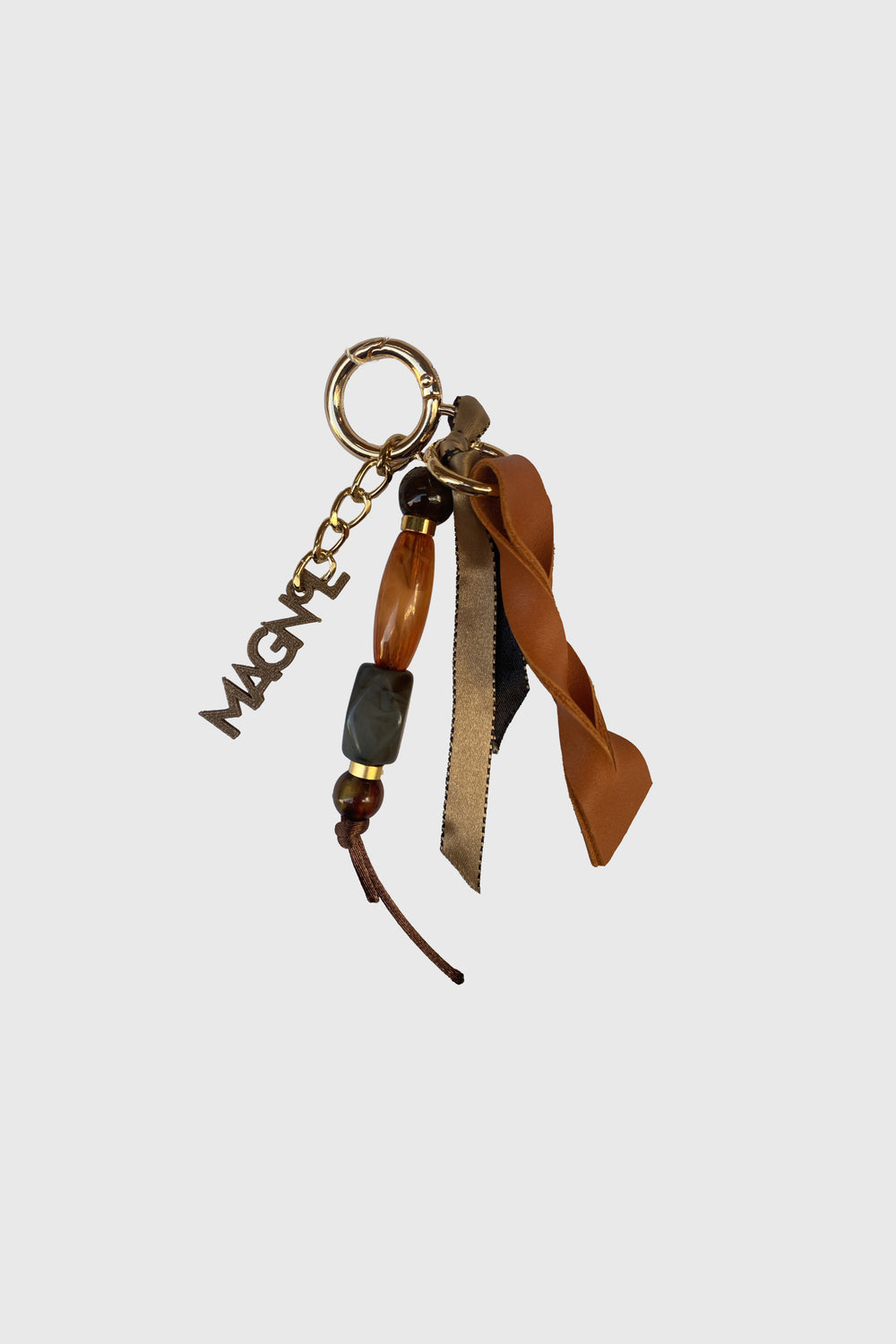 BAG CHARM - BROWN CREAM