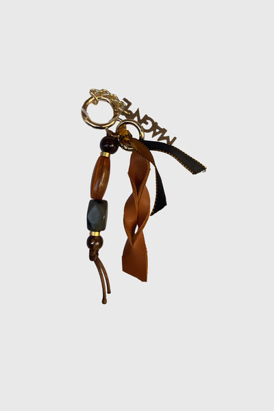 BAG CHARM - BROWN CREAM