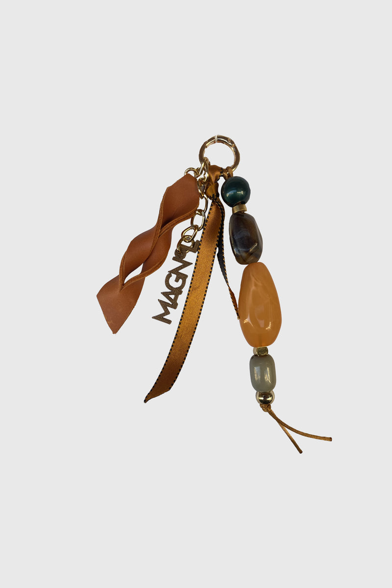 BAG CHARM - BROWN CREAM