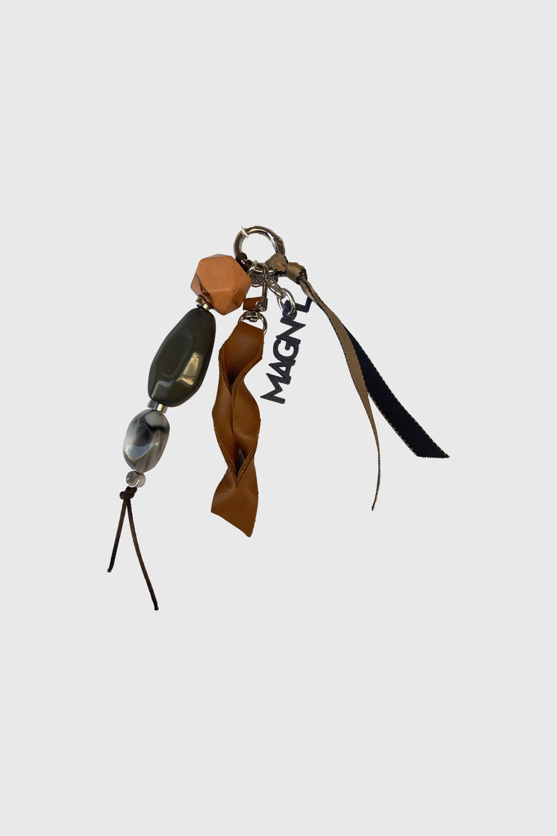 BAG CHARM - BROWN CREAM