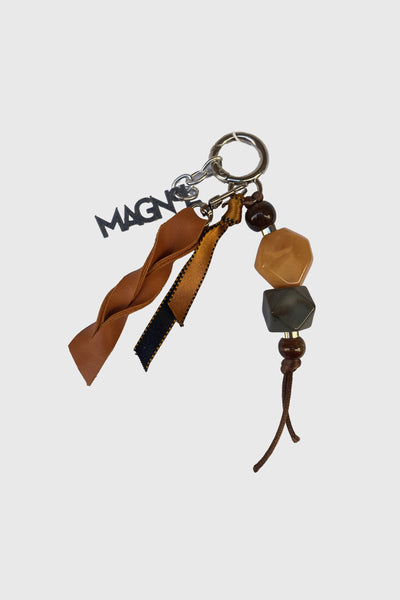 BAG CHARM - BROWN CREAM