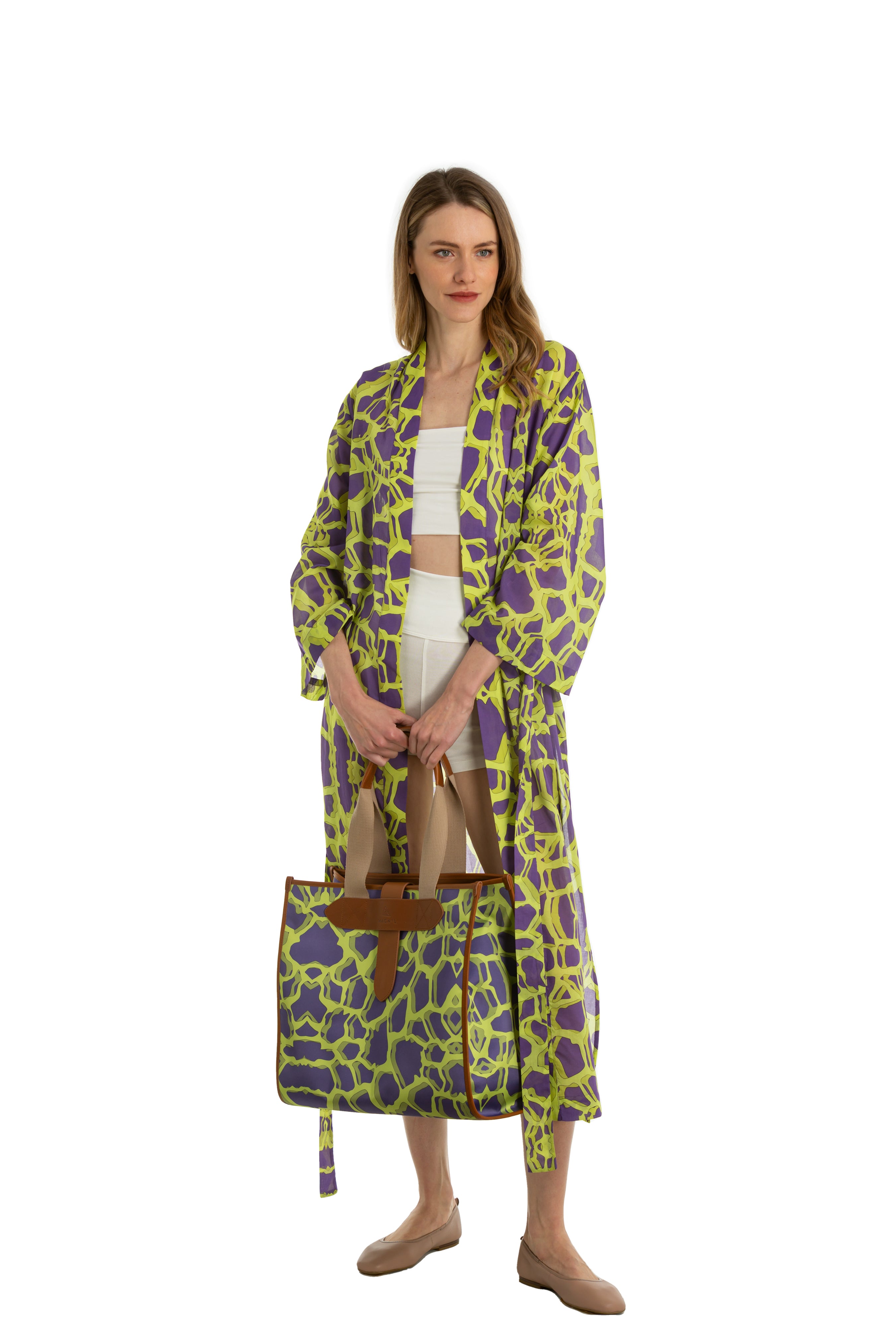GIRA LAND - GIRAFFE KIMONO - PURPLE GREEN