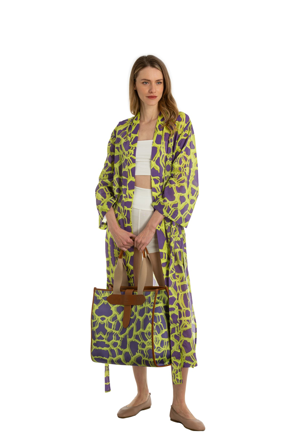 GIRA LAND - GIRAFFE KIMONO - PURPLE GREEN