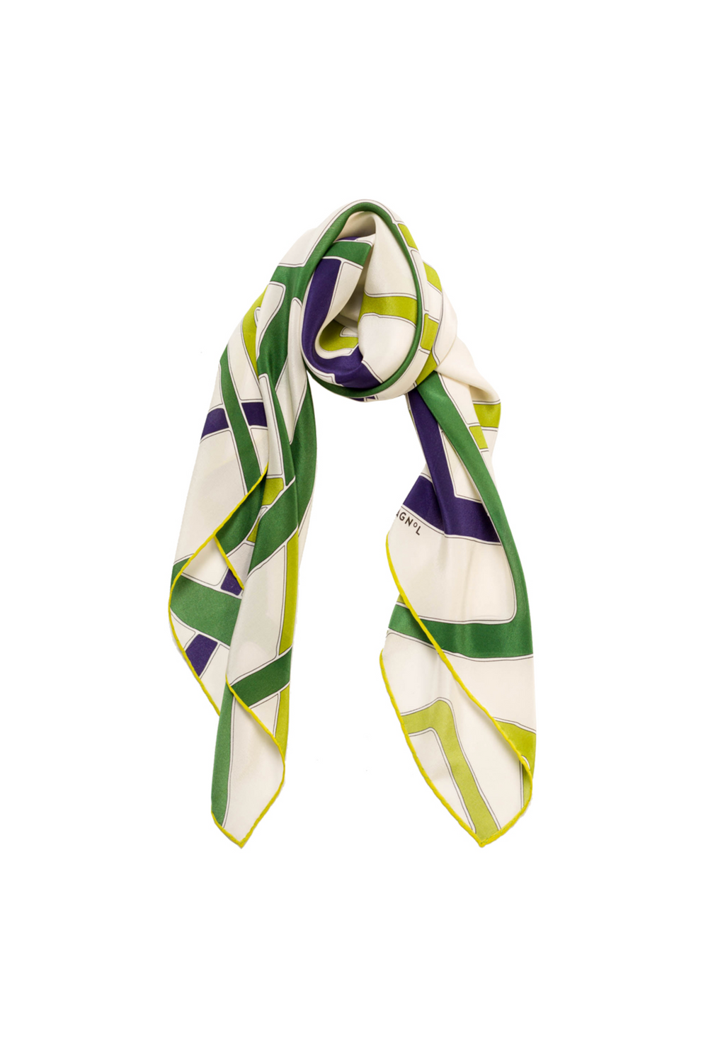 COLONY - GHOST NETS - WHITE/GREENS FOULARD
