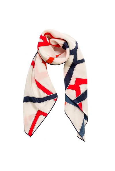 COLONY - GHOST NETS - WHITE/RED FOULARD