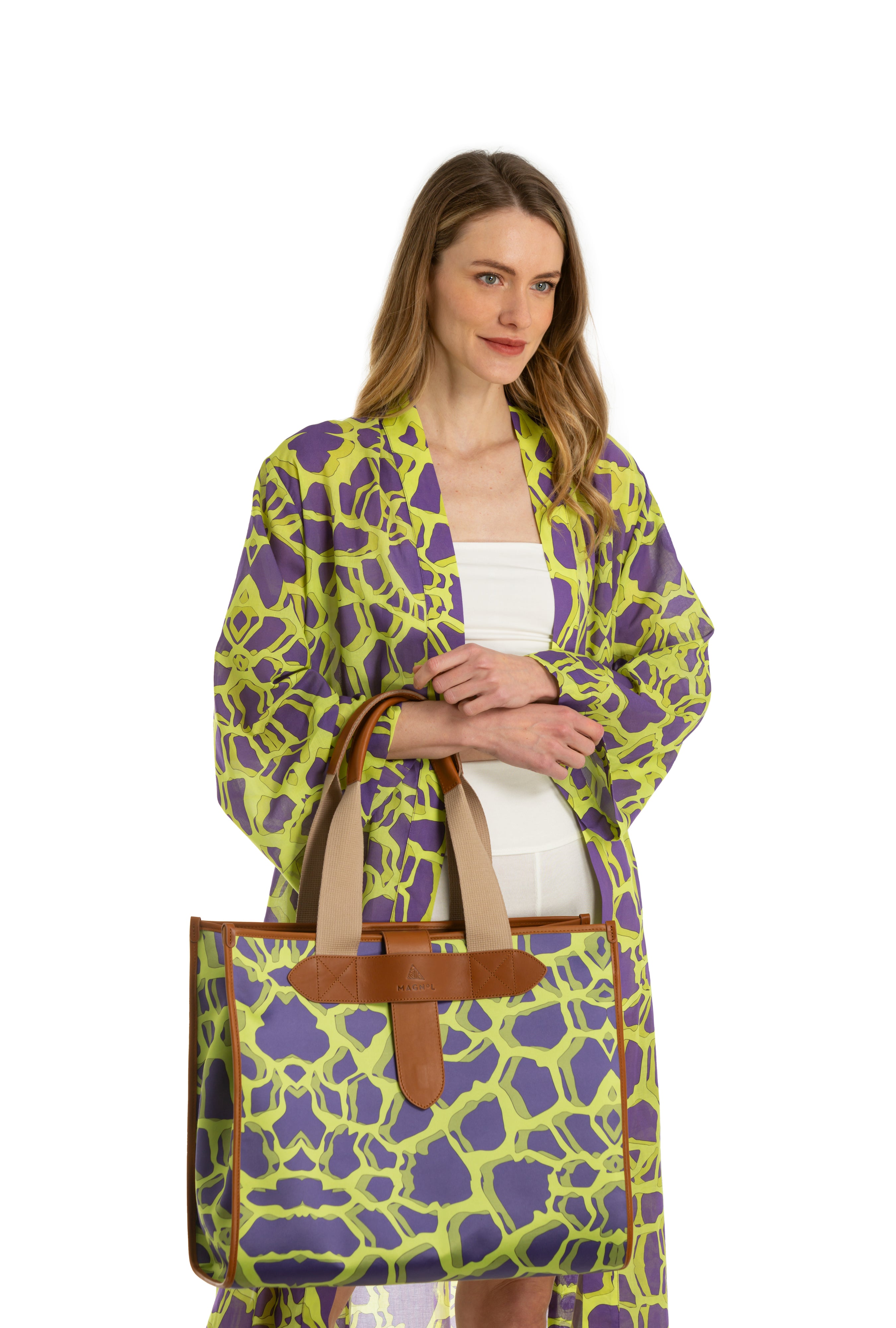 GIRA LAND - GIRAFFE KIMONO - PURPLE GREEN
