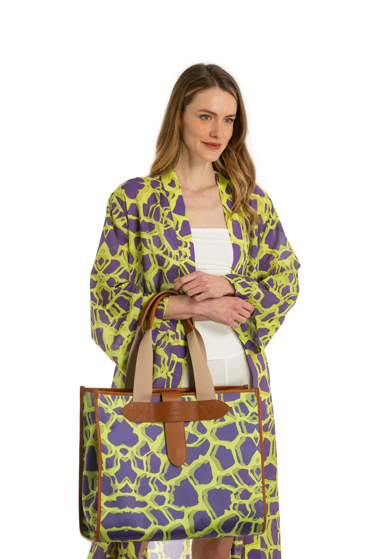 GIRA LAND - GIRAFFE KIMONO - PURPLE GREEN