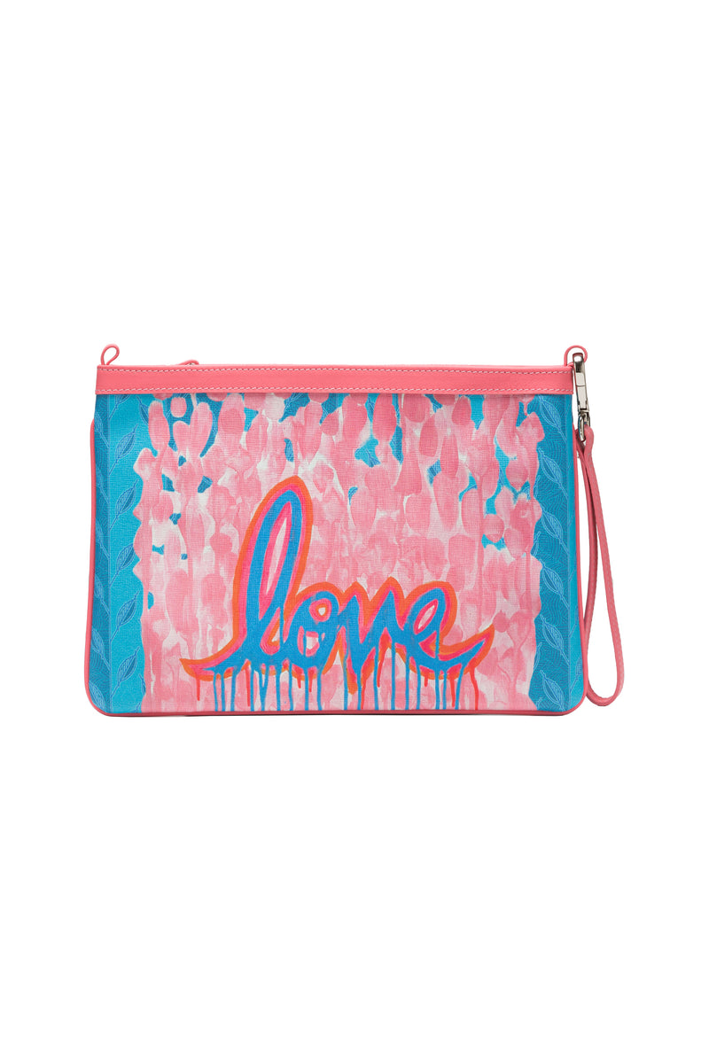 LOVE LETTERS ON LEAF MONOGRAM - LOVE CLUTCH